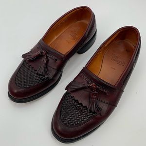 Allen Edmonds Cody Brown Oxblood Tassel Loafers Woven 9D